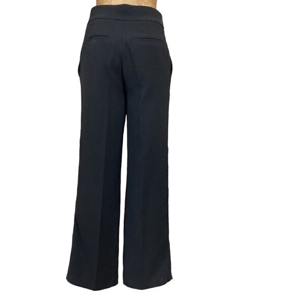 Banana Republic Crepe Tailored Black High-Rise Wide-Leg Dress Pants 2 #141Y - Picture 7 of 11